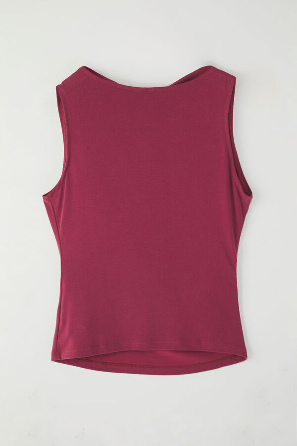 Trendyol Top sin mangas drapeado burdeos