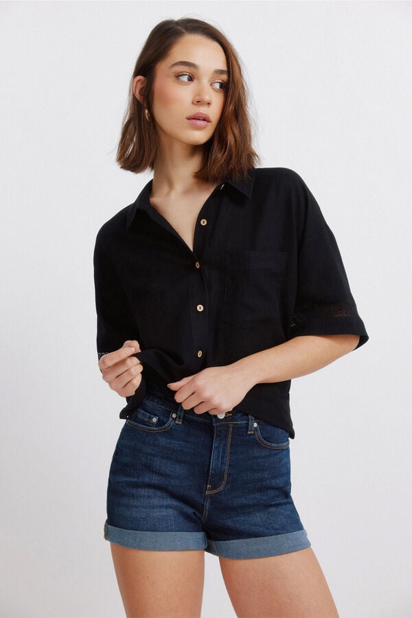 Springfield Short mid-rise jeans blue