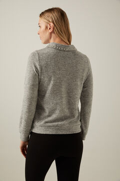 Springfield Jersey-knit shirt collar jumper  gris