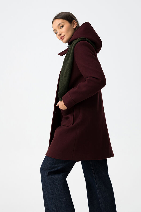 Tiffosi Sobretudo longo com capuz estampado