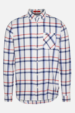 Springfield Tommy Jeans check shirt with a pocket white