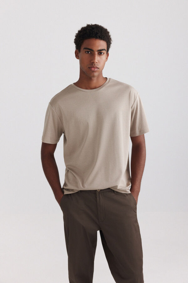Springfield Textured T-shirt nude