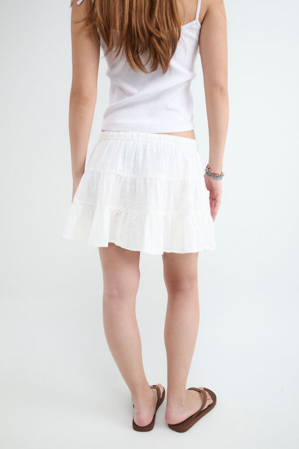 Balmohk Minifalda paneles r&uacute;stica blanco