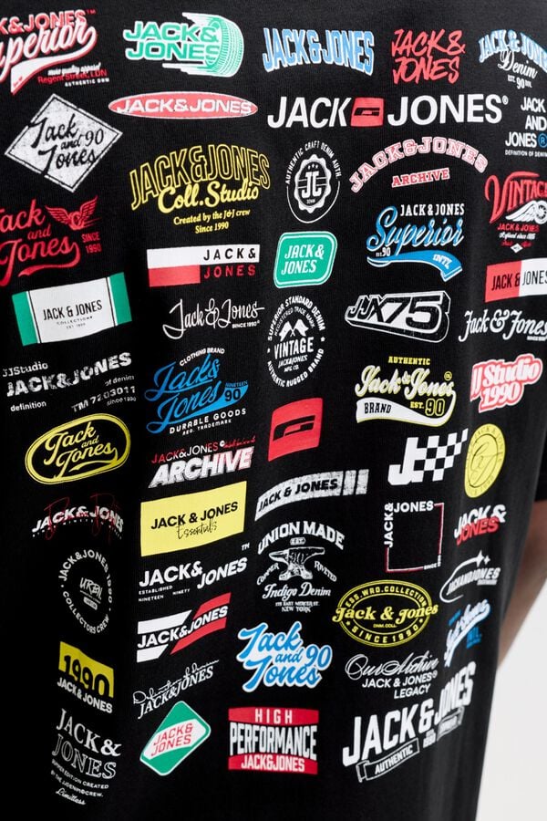 Jack & Jones Loose Fit T-Shirt mit Logo Schwarz