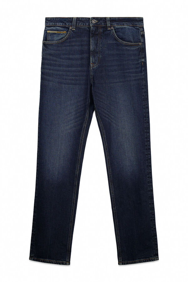 Springfield Tamne farmerke standardnog farmerke sa izlizanim ivicama Tirkizna