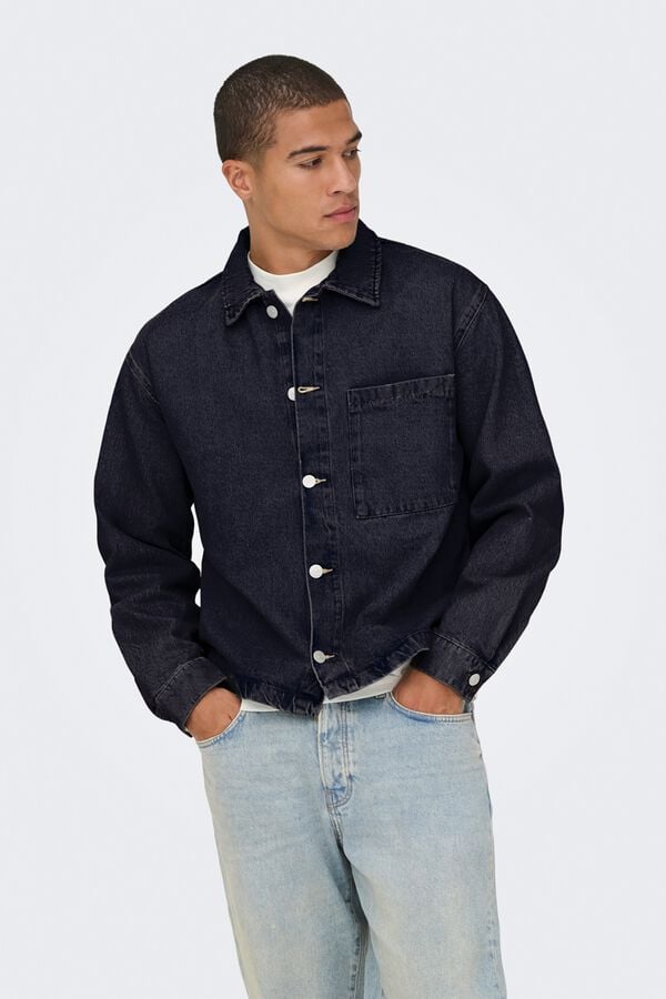 Only & Sons Denim jacket with buttons blue