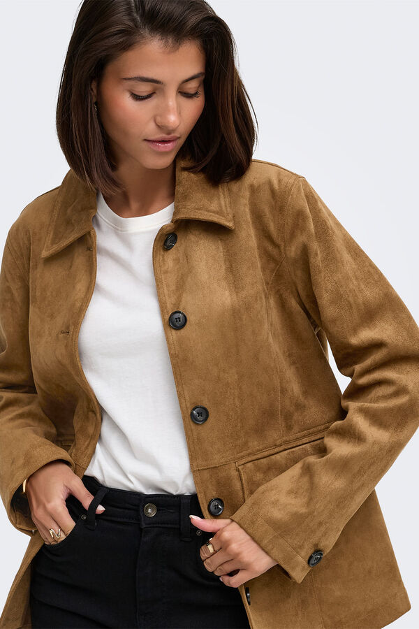JDY Suede jacket nude