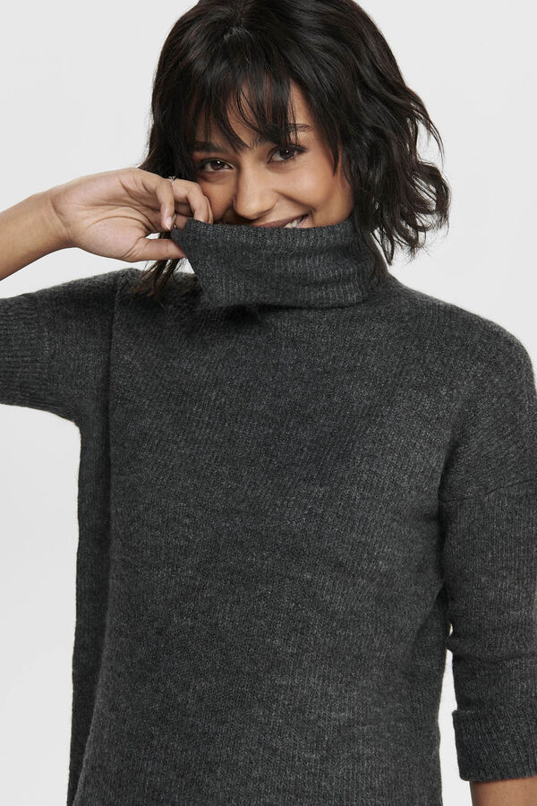 Only Vestido curto de malha cinzento