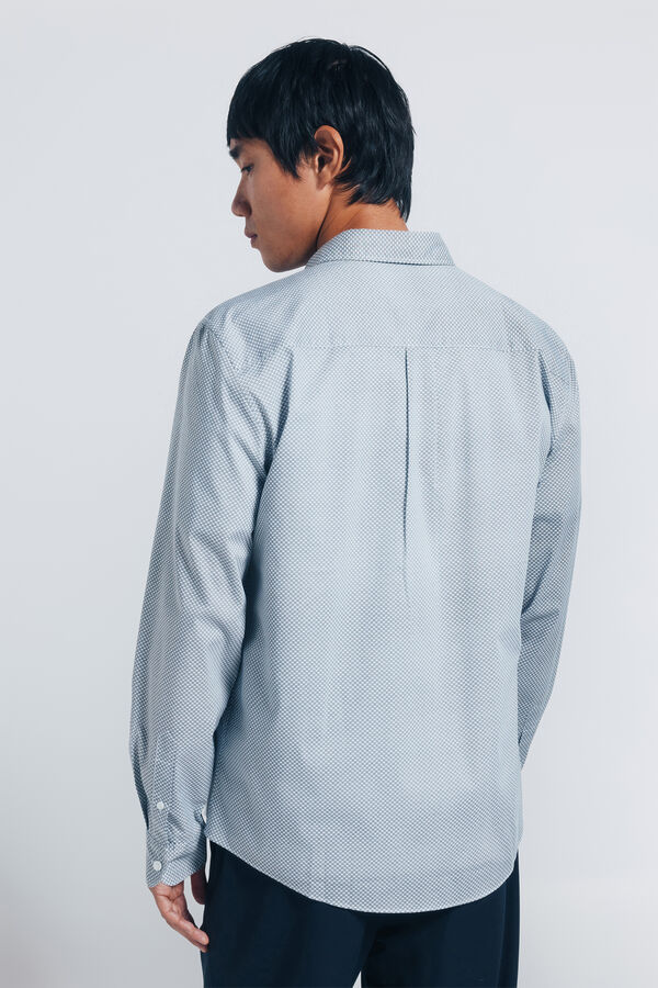 Springfield Camisa popelina micro estampado branco