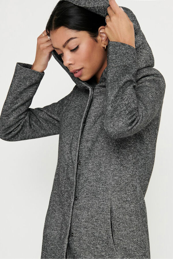 Only Midi-Mantel mit Kapuze Grau
