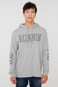 Springfield College hooded t-shirt grey