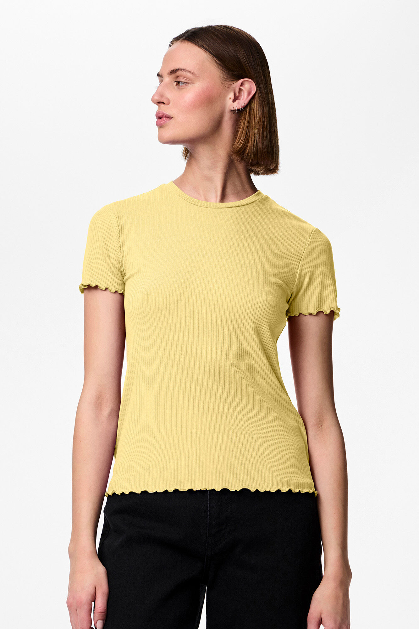 Pieces Geripptes T-Shirt 