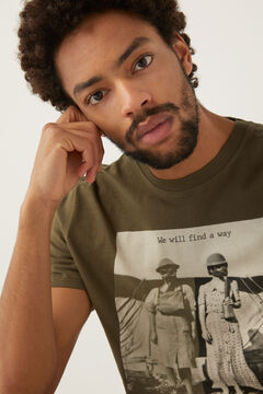 Springfield T-shirt estampada fotogr&aacute;fica cinza