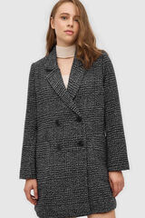 Inside Abrigo Pa&ntilde;o Cruzado negro