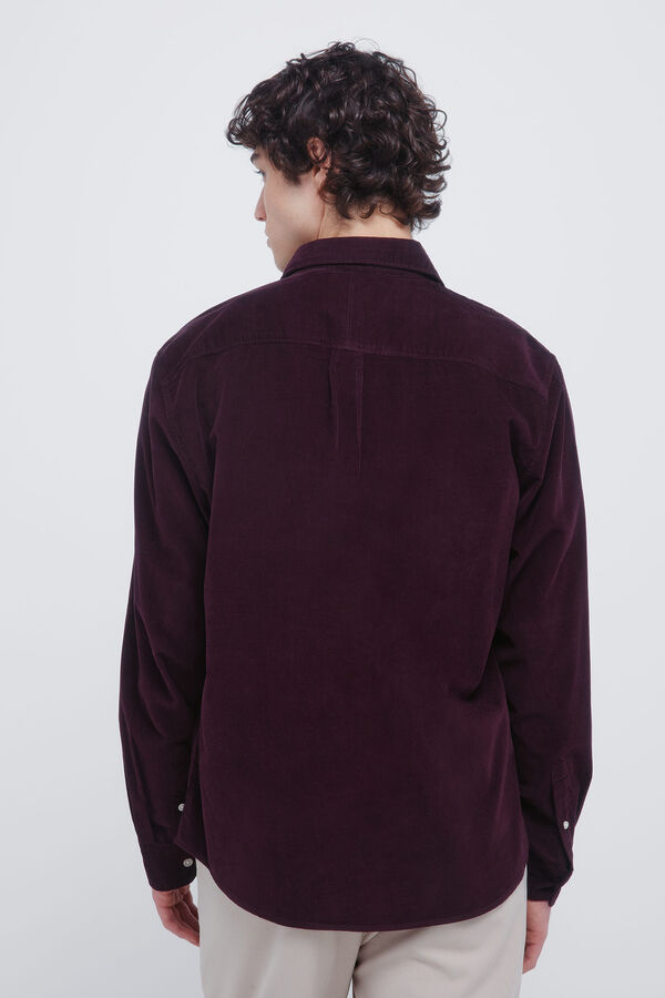 Springfield Camisa micro pana naranja