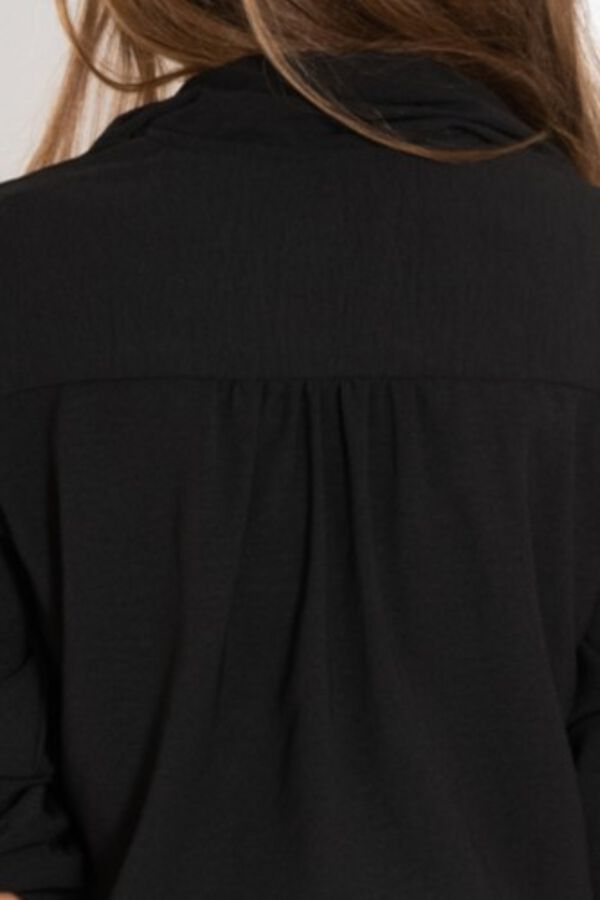 Cul Sac Bow button shirt black