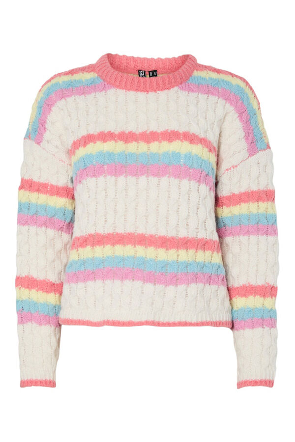 Pieces Knitted Sweater white