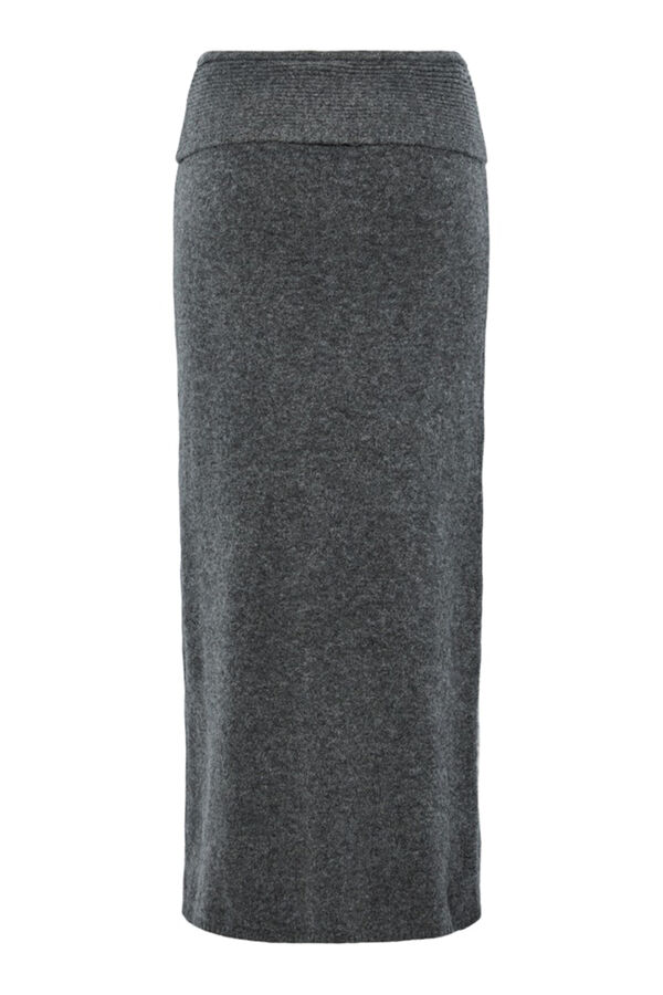 Pieces Saia longa com bainha cinzento