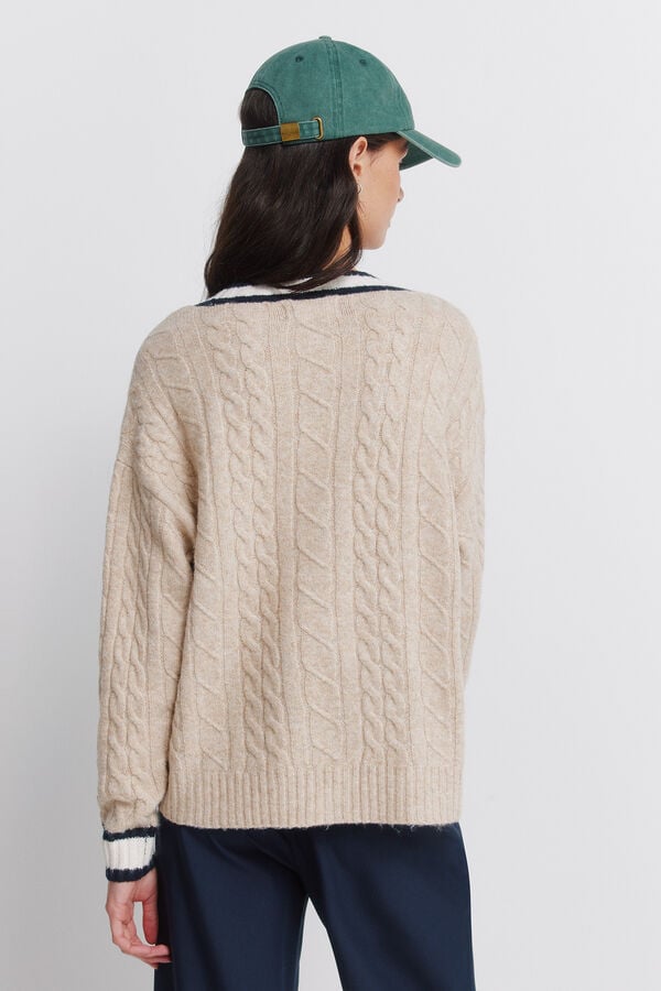 Springfield Cable-knit cardigan blue