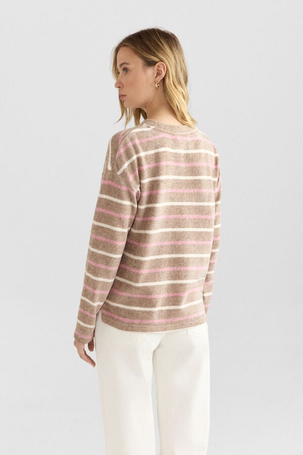 Springfield Fine striped thin jumper nude
