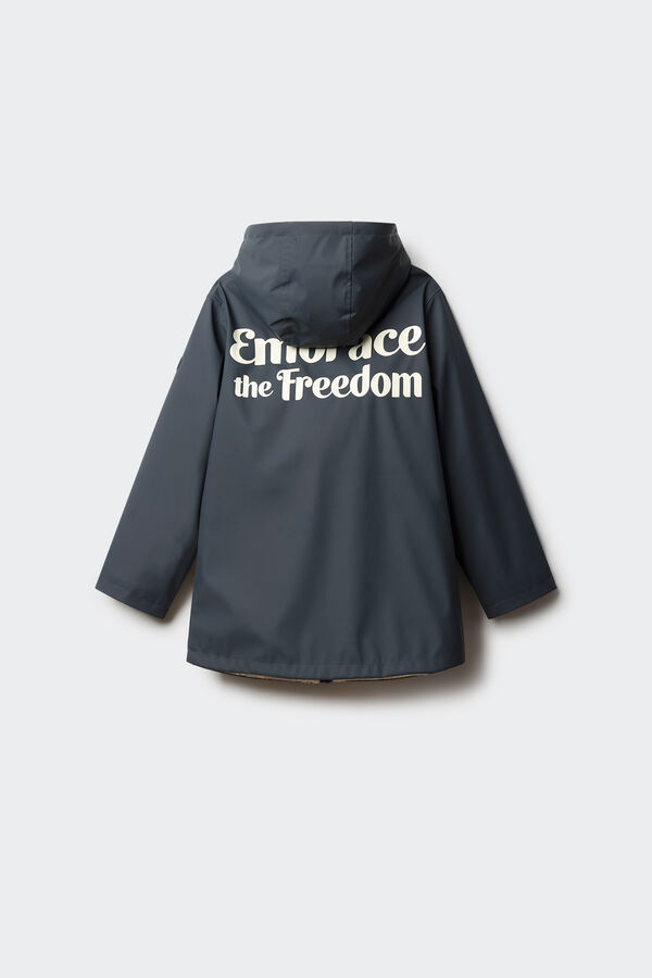 Springfield Kids Parka azul marinho com frase para criança azul