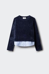 Springfield Kids Camisola bimaterial de chenille para menina azul