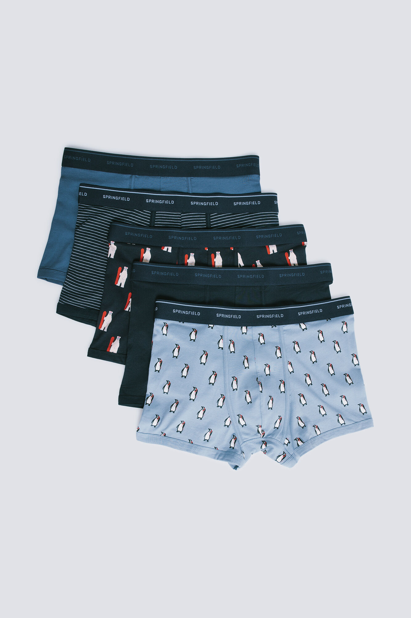 Springfield Pack of 5 printed cotton boxers