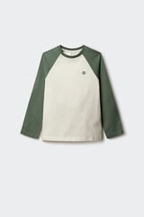 Springfield Kids Camiseta manga larga bicolor ni&ntilde;o verde