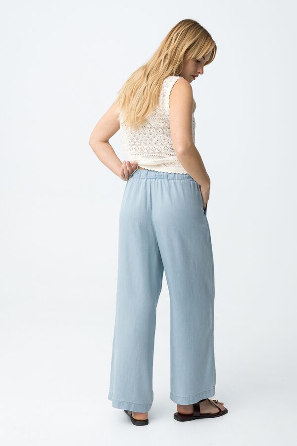 Tiffosi Pantal&oacute;n wide leg azul