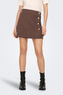 Springfield Short micro-corduroy skirt brun