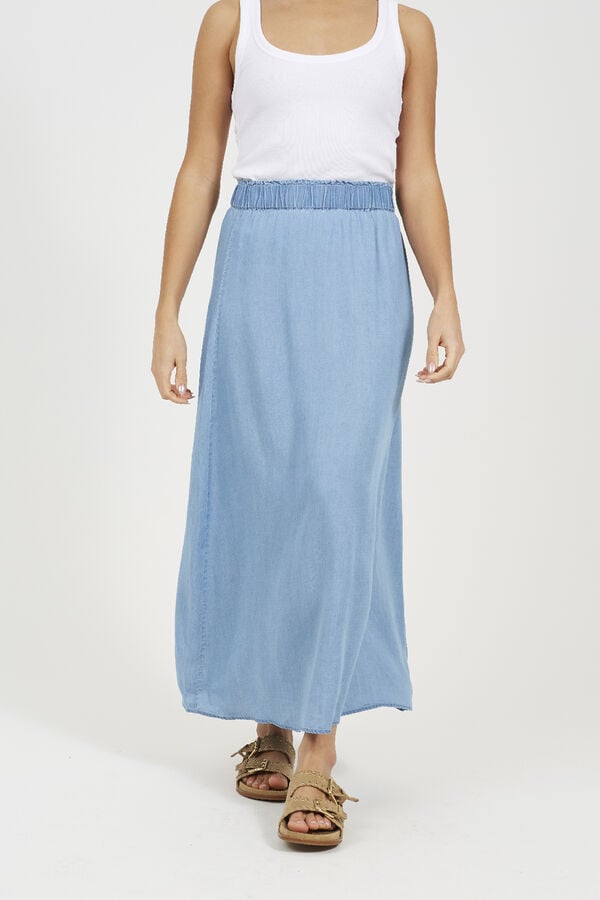 Brave Soul Falda midi con cintura elástica azul