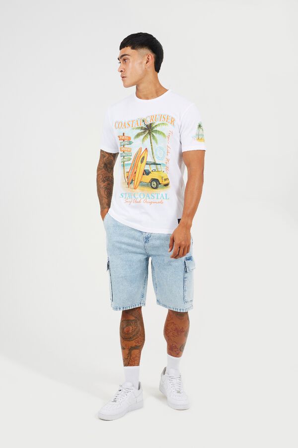 Brave Soul Printed short sleeve T-shirt white