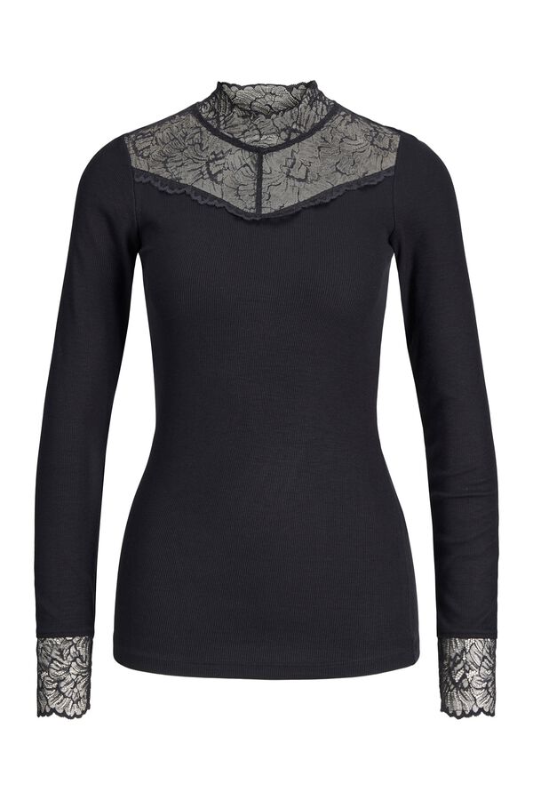 JJ REBEL Top slim em viscose preto