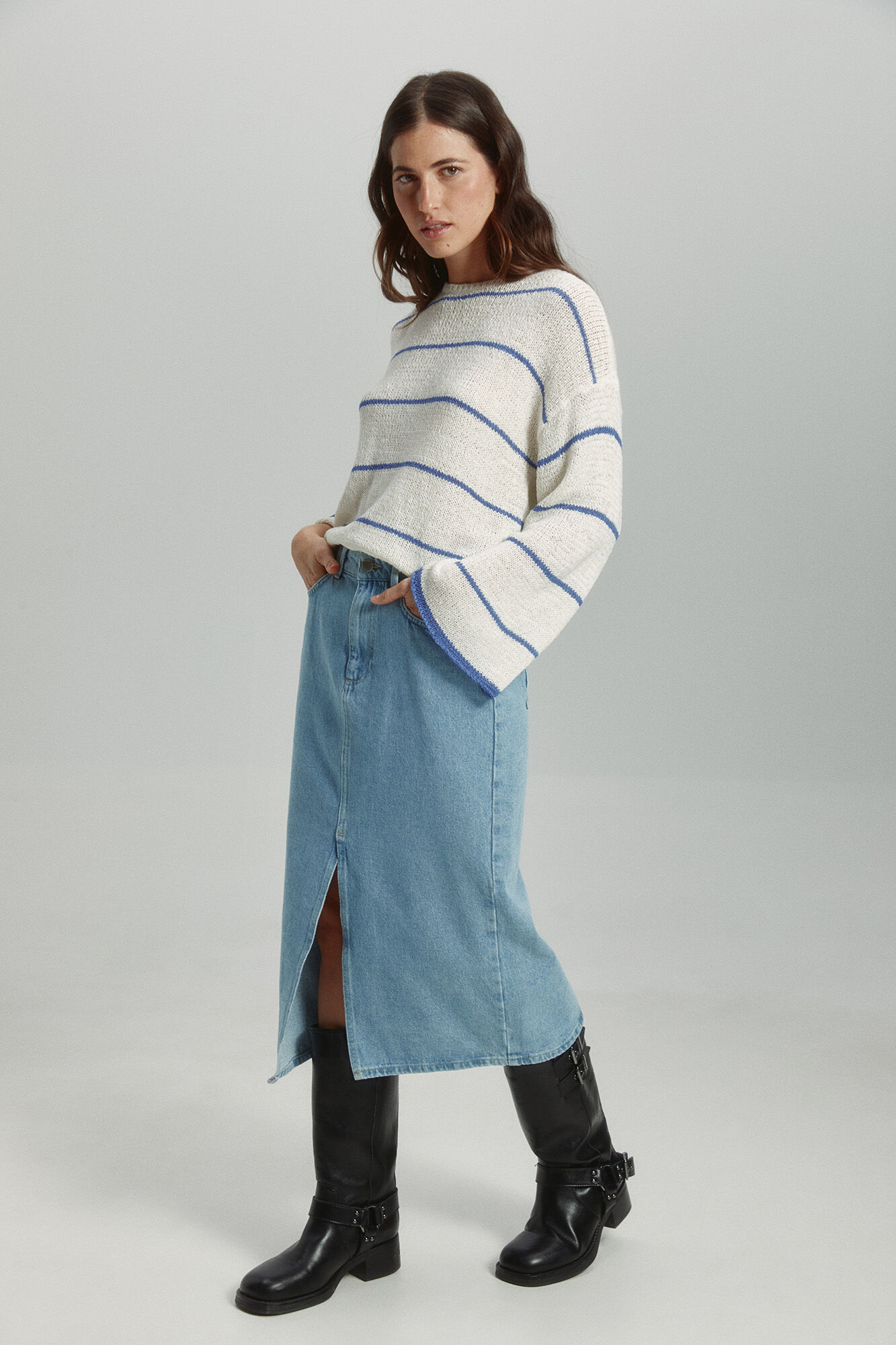 Only Falda vaquera midi