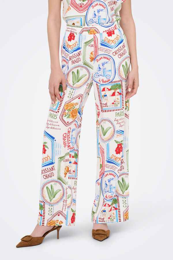 JDY Pantal&oacute;n largo ancho blanco