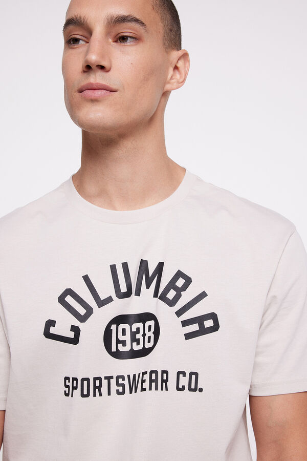 Springfield Kurzarm-T-Shirt mit Columbia-Logo camel
