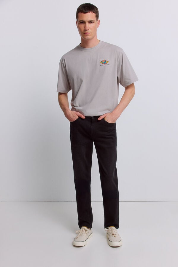 Springfield Black skinny fit washed jeans black