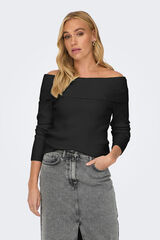 Springfield Jersey-knit cold shoulder top crna