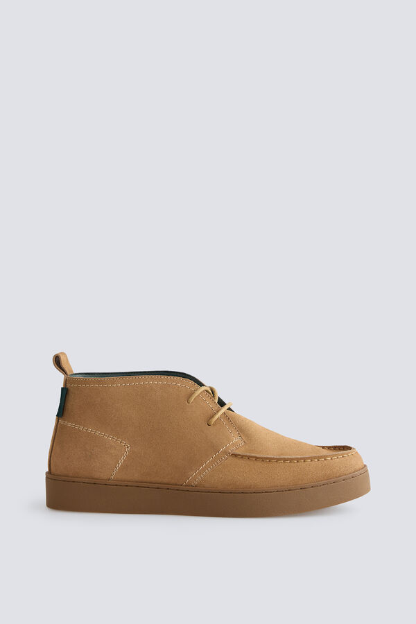 Springfield Suede leather ankle boot beige