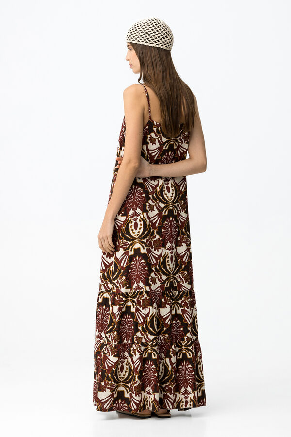 Tiffosi Vestido largo boho marr&oacute;n