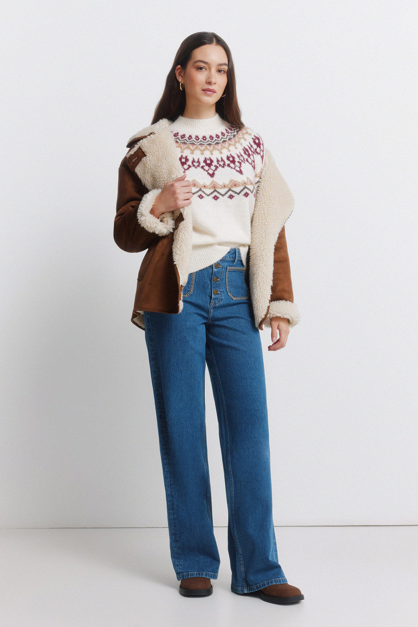 Springfield Super wide jeans with patch pockets