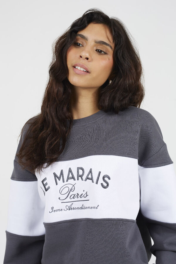 Brave Soul Sudadera con bordado gris