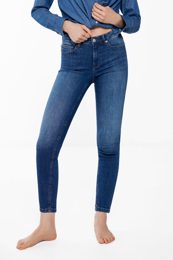 Springfield Slim fit cropped jeans blue
