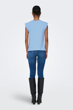 JDY T-shirt sem mangas de renda