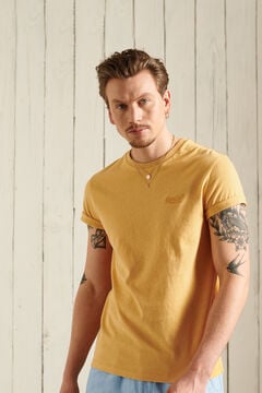 Springfield Shirt aus Bio-Baumwolle mit aufgesticktem Vintage-Logo gold