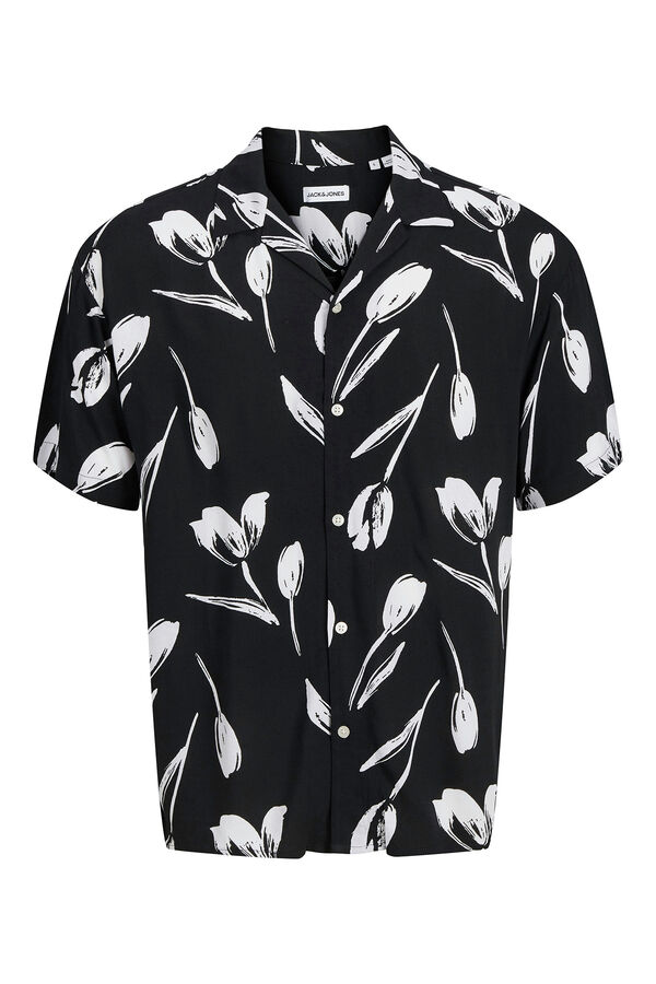 Jack & Jones Camisa relaxed fit manga corta negro