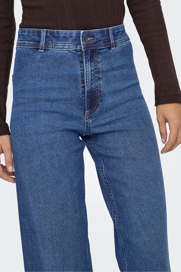 JDY Jeans wideleg tiro alto azul