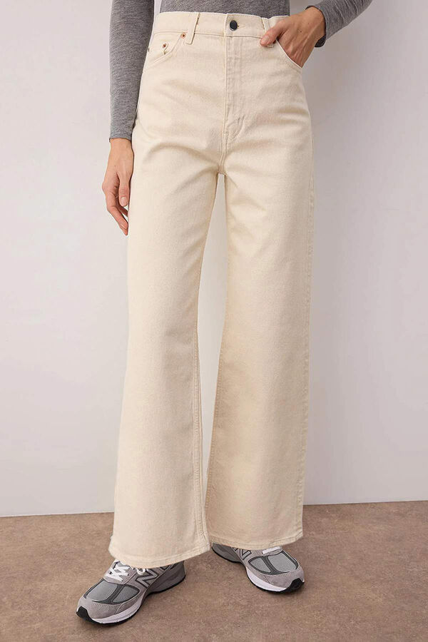 Trendyol Vaqueros wide leg marfil