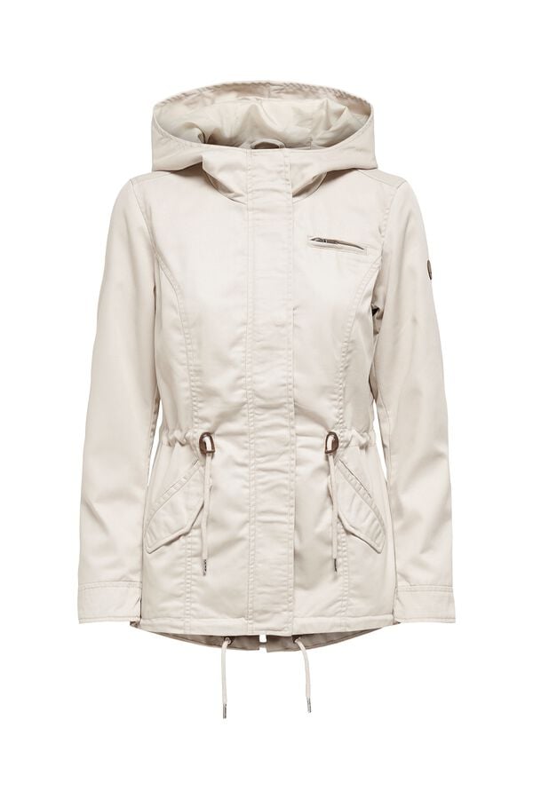 Only Short hooded parka grey