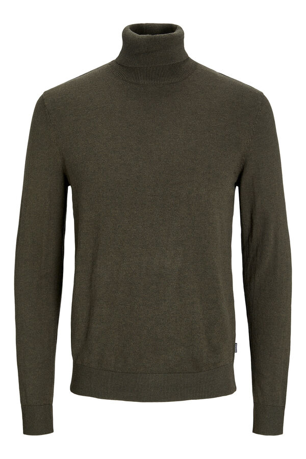 Jack & Jones Jersey b&aacute;sico de cuello alto verde